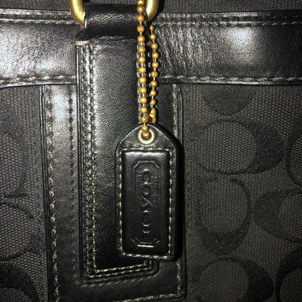 Coach Signature 11063 Satchel Black Purse Handbag - Picture 6 of 10